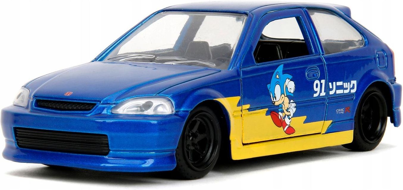 Jada Toys Sonic The Hedgehog Honda Civic Type-R 1997 (13,5 cm) Voiture miniature en métal avec portes ouvrantes, pour fans et enfants à partir de 8 ans Jada Toys Sonic The Hedgehog Honda Civic Type-R 1997 (13,5 cm) Voiture miniature en métal avec portes ouvrantes, pour fans et enfants à partir de 8 ans
