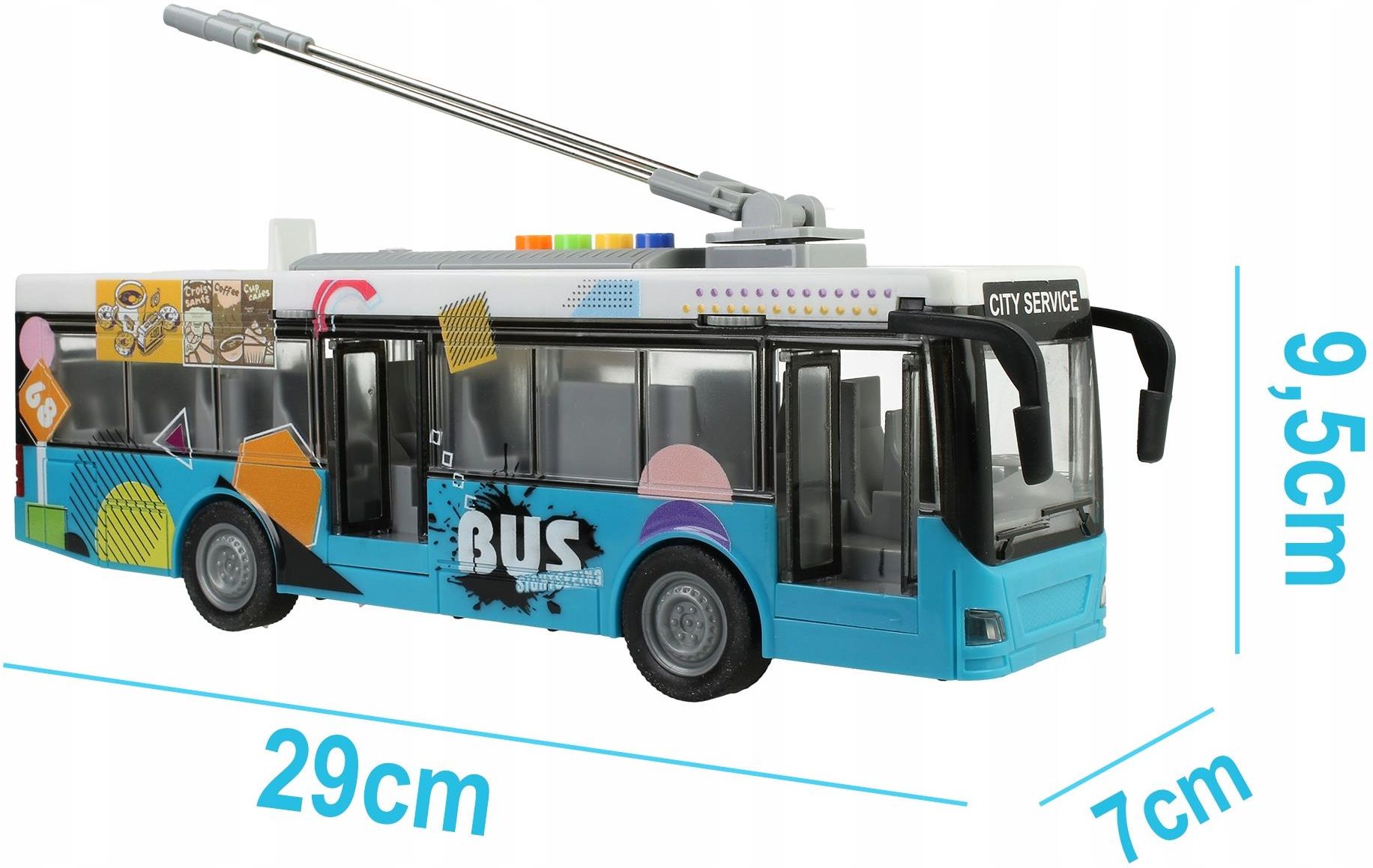 Stator Autobus Z Otwieranymi Drzwiami Trolejbus Miejski Zabawka Napęd ...