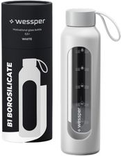Zdjęcie Szklana butelka motywacyjna Wessper 500 ml - Biała - Barcin