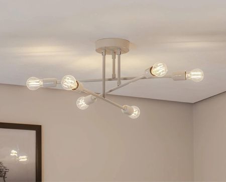 Opviq Lampa Sufitowa Flower 177 Opviq Możliwość Ściemniania Kremowy Amber Salon Jadalnia Metal Nowoczesny