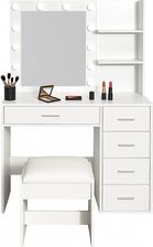 Aga Toaletka Z Lustrem I O�wietleniem + Taboret Bia�y