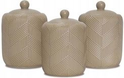 Zdjęcie Maestro Zestaw 3 Ceramicznych Pojemników 'Geometry Beige' Mr-20004-03Cs - Barcin