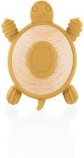 Zdjęcie Zopa Silicone Wooden Teether Turtle Gryzak 0 M+ Mustard Yellow 1 Szt. - Strzelin