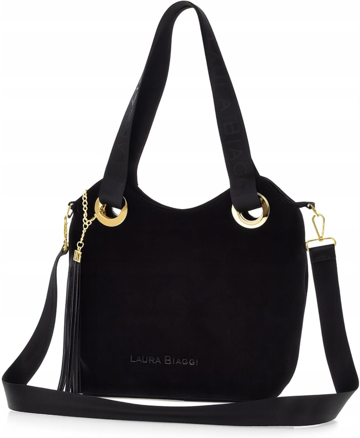 Small black leather Laura Biaggi handbag main image 0