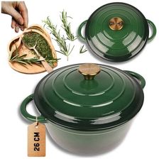 Zdjęcie Emaliowany Garnek Żeliwny 24Cm 4L Hage Zielony - Odolanów