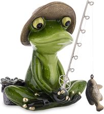 Zdjęcie Figura Żabka Wędkarz Łowi Ryby Z Kapeluszem - Libiąż
