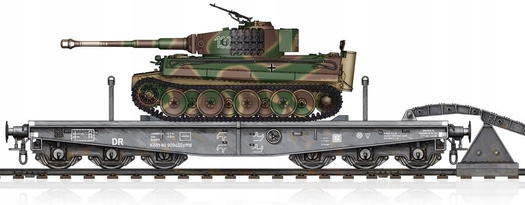Zdjęcie Hobby Boss Wagon Schwere Plattformwagen Type Ssyms 80 & Tiger I 1/72 82934 - Serock