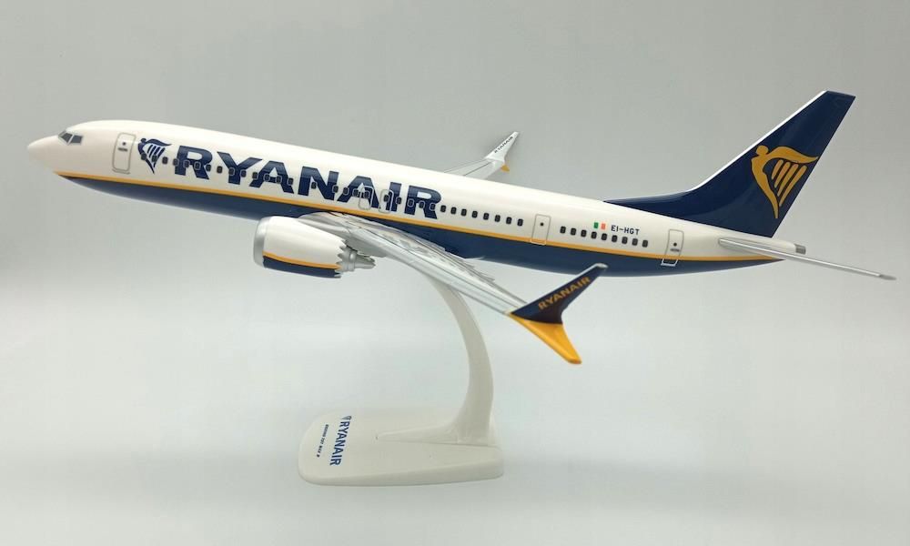 Limox Boeing 737-MAX8 Ryanair EI-HGT – Maquette Avion 1/100, Plastique Robuste, Pied Inclus – 39 Cm