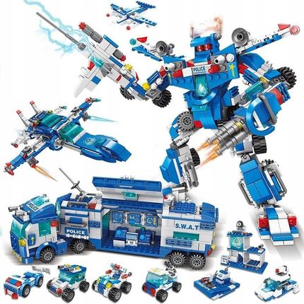 Klocki Konstrukcyjne Zestaw Klocków Policja Komisariat City Auto Robot