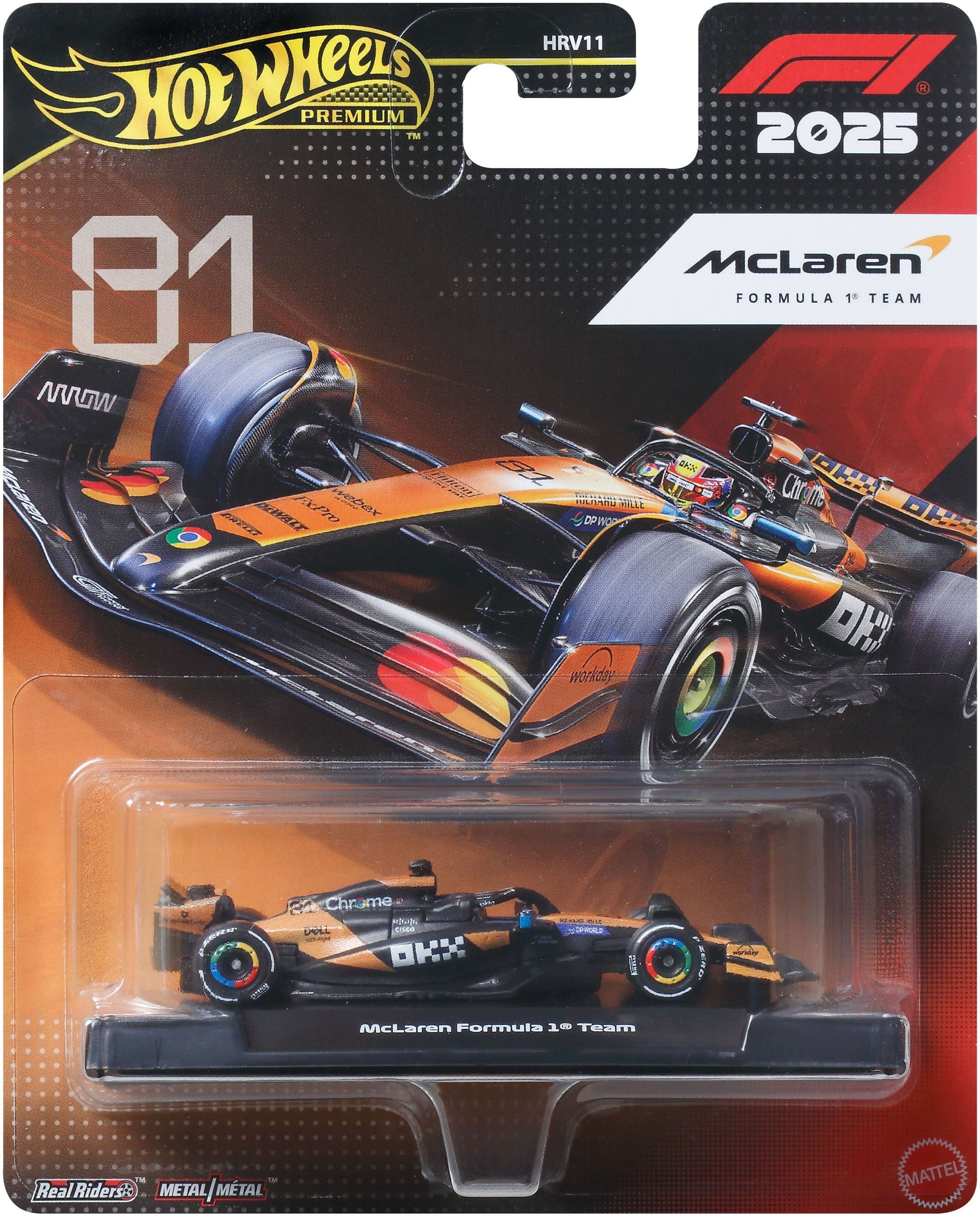 Hot Wheels Premium Formula 1 2025 Mclaren F1 Team (#81) Oscar