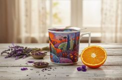 Duo Kubek Porcelanowy 450Ml Z Zaparzaczem Modern Bubbly Hills (341094)