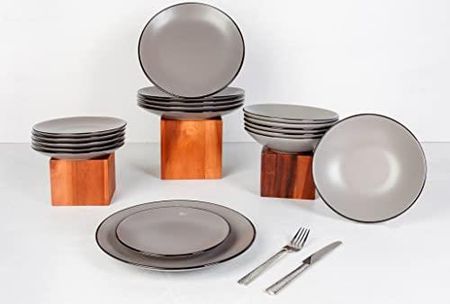 Cosy & Trendy Zastawa Stołowa 18-Częściowy Speckle Grey 6 Osób (1904262)