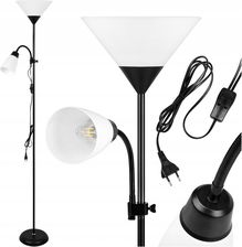Zdjęcie Masterled Lampa Stojąca Podłogowa Led Czarna Do Czytania 176Cm E27 E14 Czarny (9772) - Zielonka