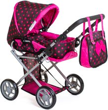 Zdjęcie Doris Wózek Dla Lalek Kombinowany Pościel Torba Nosidło A Czarny W Kropeczki Róż - Rybnik