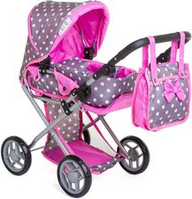 Zdjęcie Doris Wózek Dla Lalek Kombinowany Pościel Torba Nosidło L Szaro-Różowy Kropki - Rybnik