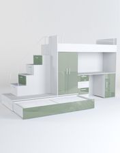 Zdjęcie Karol Meble Meblościanka Raj 5 połysk - pokój dziecięcy, młodzieżowy z materacem i stelażem zielony (9388) - Mińsk Mazowiecki