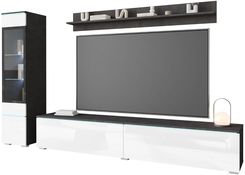 Zdjęcie Bratex Komplet mebli do salonu LED Vera I czarny/biały połysk (10823) - Ożarów Mazowiecki