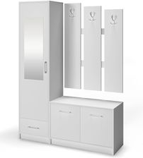 Zdjęcie Pkmebel Białe meble do przedpokoju - garderoba z szafą i lustrem Maxi (11252) - Zakroczym