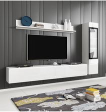 Zdjęcie Bratex Podwieszana meblościanka do salonu LED Vera I biały połysk (VRBAW01) (10806) - Ożarów Mazowiecki