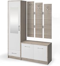 Zdjęcie Pkmebel Garderoba do przedpokoju z szafą Maxi dąb sonoma/biały mat (11254) - Zakroczym