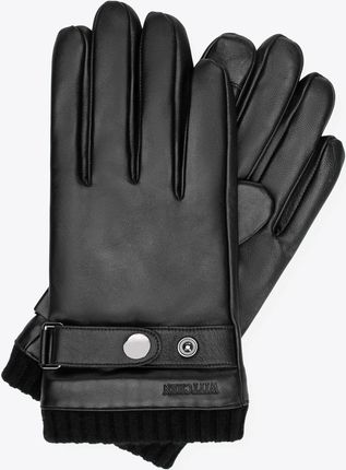 Męskie rękawiczki ze skóry naturalnej owczej czarne