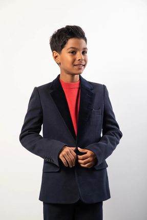 Marynarka jednorzędowa granatowa z kieszeniami