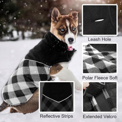 Kurtka dla Psa Dwustronna Wodoodporna M Czarna