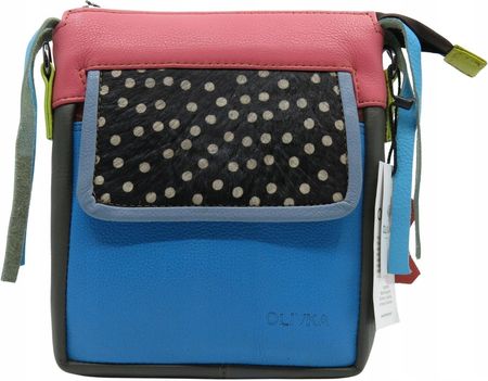 Torebka listonoszka damska skórzana regulowany pasek zero waste OLIVKA