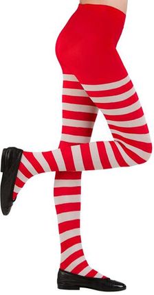 Rajstopy dziecięce w biało-czerwone paski