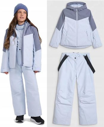 Dziecięcy kombinezon narciarski 4F spodnie + kurtka TJAF0818+FTRF0948 52S/52S j.fioletowy/szary (128cm)