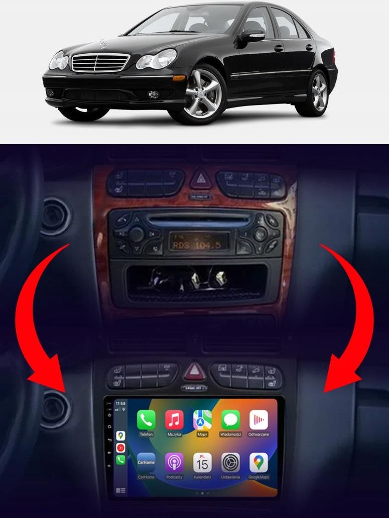 Radioodtwarzacz samochodowy Ncs Radio Samochodowe D9 Mercedes-benz W203 ...