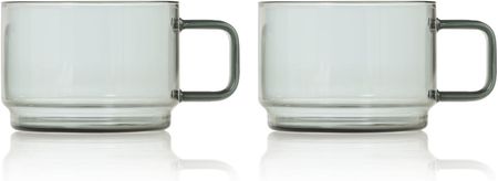 Adhoc Zestaw 2 Filiżanek Do Kawy Impact Przyciemniane Szkło 300ml