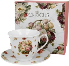 Duo Zestaw Fili�anka Do Kawy Kosze Kwiat�w Piwonie