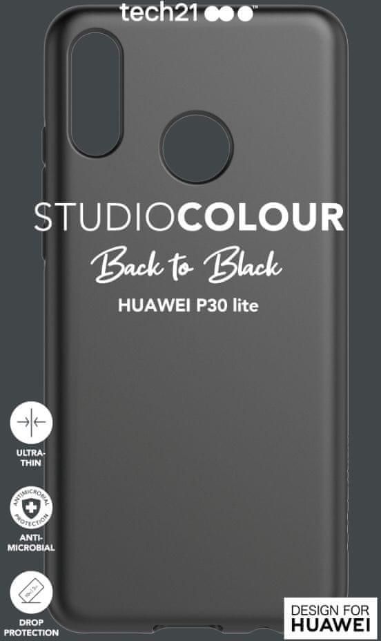 Tech 21 Studio Colour Custodia Per Huawei P30 Lite - Protezione Cadute 2 Metri, Antiurto E Antimicrobica, Colore Nero