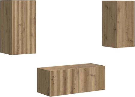 vidaXL Zestaw szafek RTV Montowane na ścianie 6 pcs Dąb rzemieślniczy (3409068)