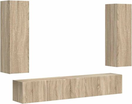 vidaXL Zestaw szafek RTV 3 pcs Dąb Sonoma Materiał drewnopochodny (3408981)