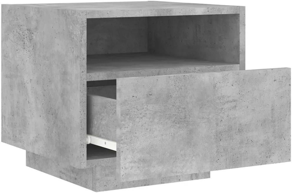 Gravora Szafki nocne z oświetleniem LED RGB, szarość betonu, 40x39x37 ...