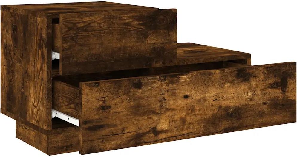 Gravora Szafka nocna z oświetleniem LED RGB w przydymionym dębie ...