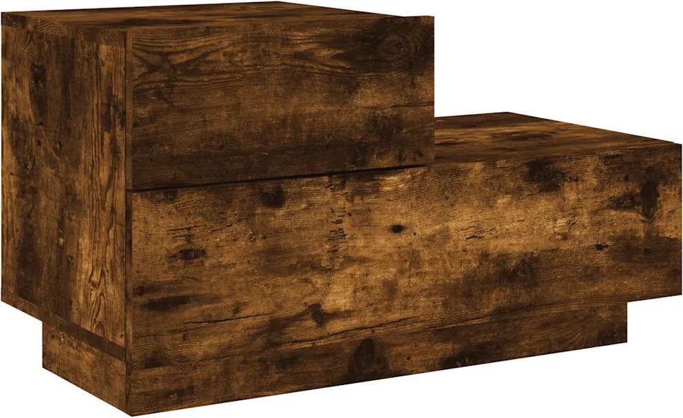 Gravora Szafka nocna z oświetleniem LED RGB w przydymionym dębie ...