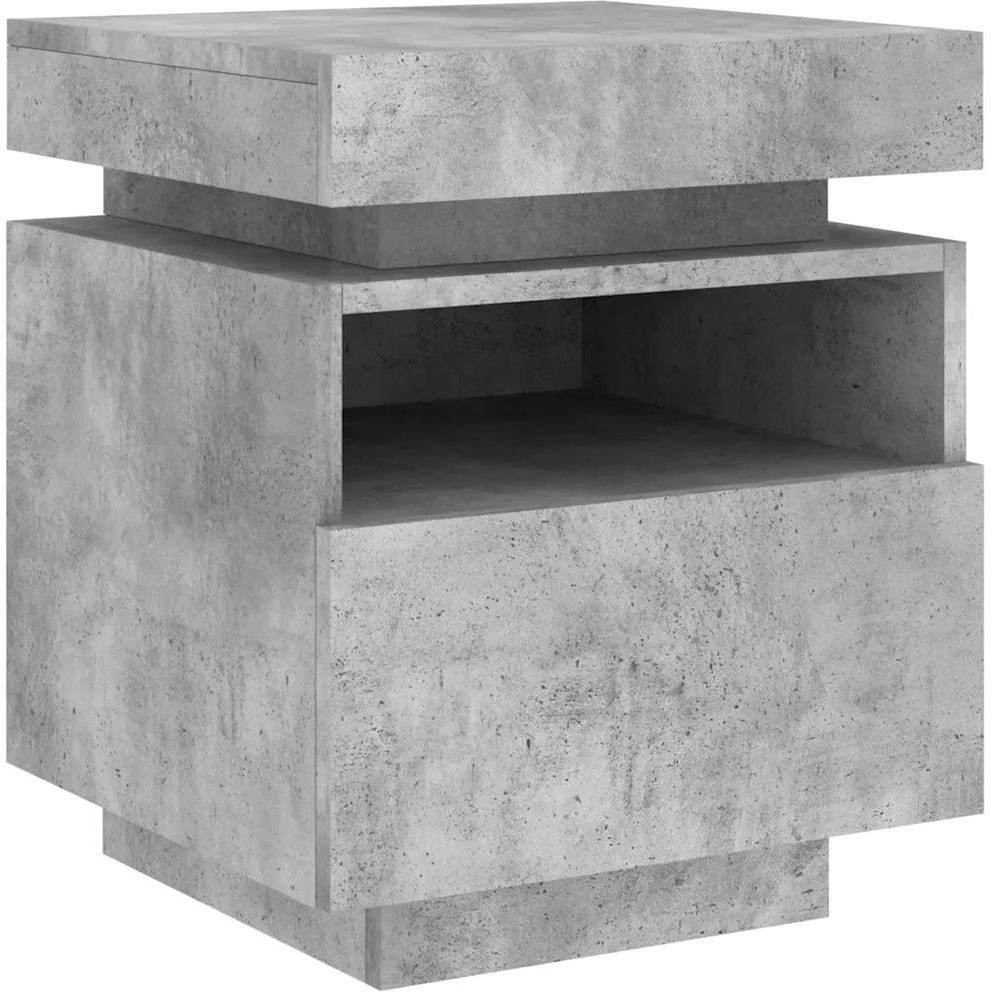 Gravora Szafki nocne z oświetleniem LED RGB, szarość betonu, 40x39x48,5 ...