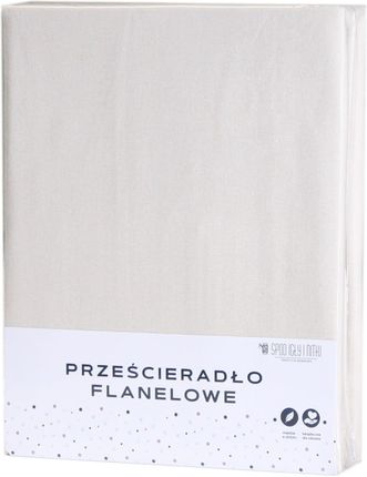 Spod Igły I Nitki Prześcieradło Flanelowe Bez Gumki 160X200 Jasnobeżowe