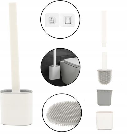 Botle Szczotka Toaletowa Wc Wolnostojąca Naścienna Silikonowa Kompaktowa Biała