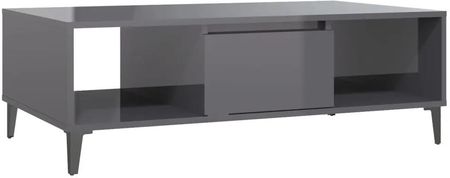 Gravora Stolik kawowy industrialny szary o wysokim połysku 103,5x60x35 cm (G0255895)