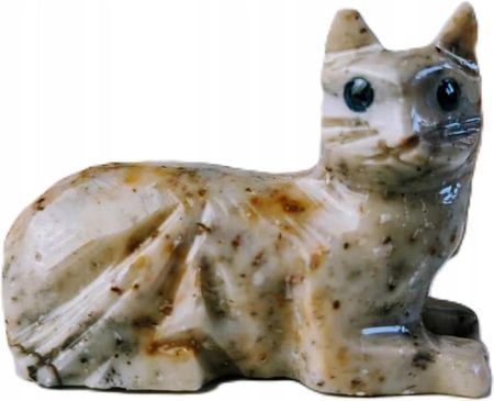 Gemour Kot Figurka Kotek Leżący Symbol Niezależności wielokolorowy kamień (5902601645244)