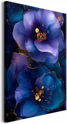 obraz kwiaty fiolet złoto nowoczesne dekoracje ścienne 60x90cm OBRAZKWIATYGLAMOUR94180
