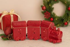 Zdjęcie Pociąg Ceramiczny Czerwono-Złoty LED EWAX 12 CM - Sierpc