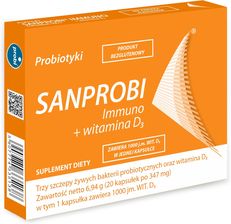 Zdjęcie Sanprobi Immuno + witamina D3 20 kapsułek - Głuszyca