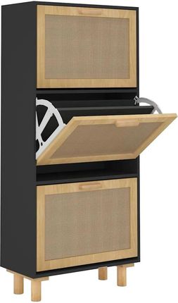Gravora Czarna szafka na buty w skandynawskim stylu 52x25x115 cm (G0764494)