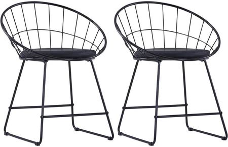 Gravora Komplet 2 czarnych krzeseł z poduszkami, 58x51x72,5 cm (G01156971)