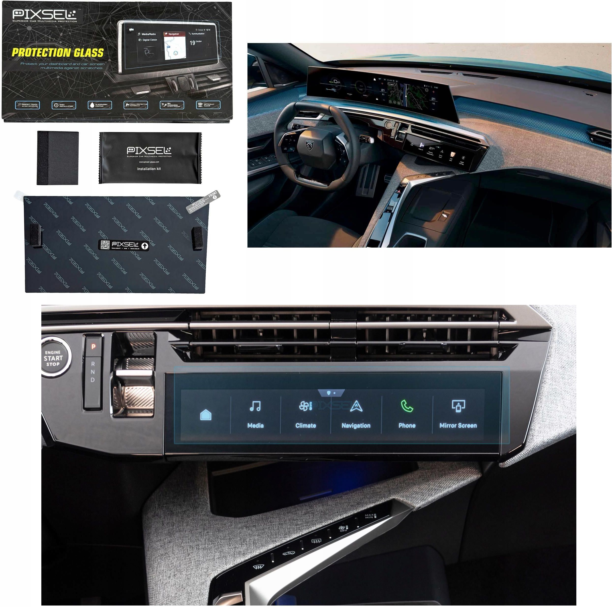 Pixsel Ochronne Szkło Na Panel Klimatyzacji Peugeot 3008 10 8“ 2024 ...